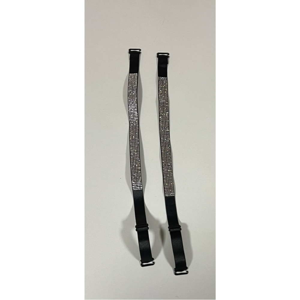 Black Diamond Bra Straps Hosiery Lingerie Fashion Accessory Matching Pair Set 💎